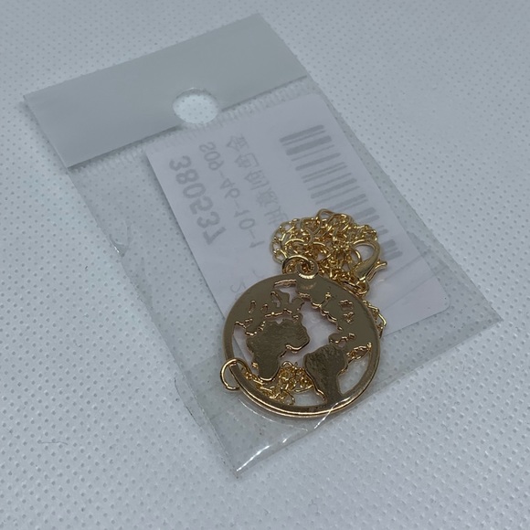 Gold World Map Bracelet - FREE WITH PURCHASE - Picture 2 of 3